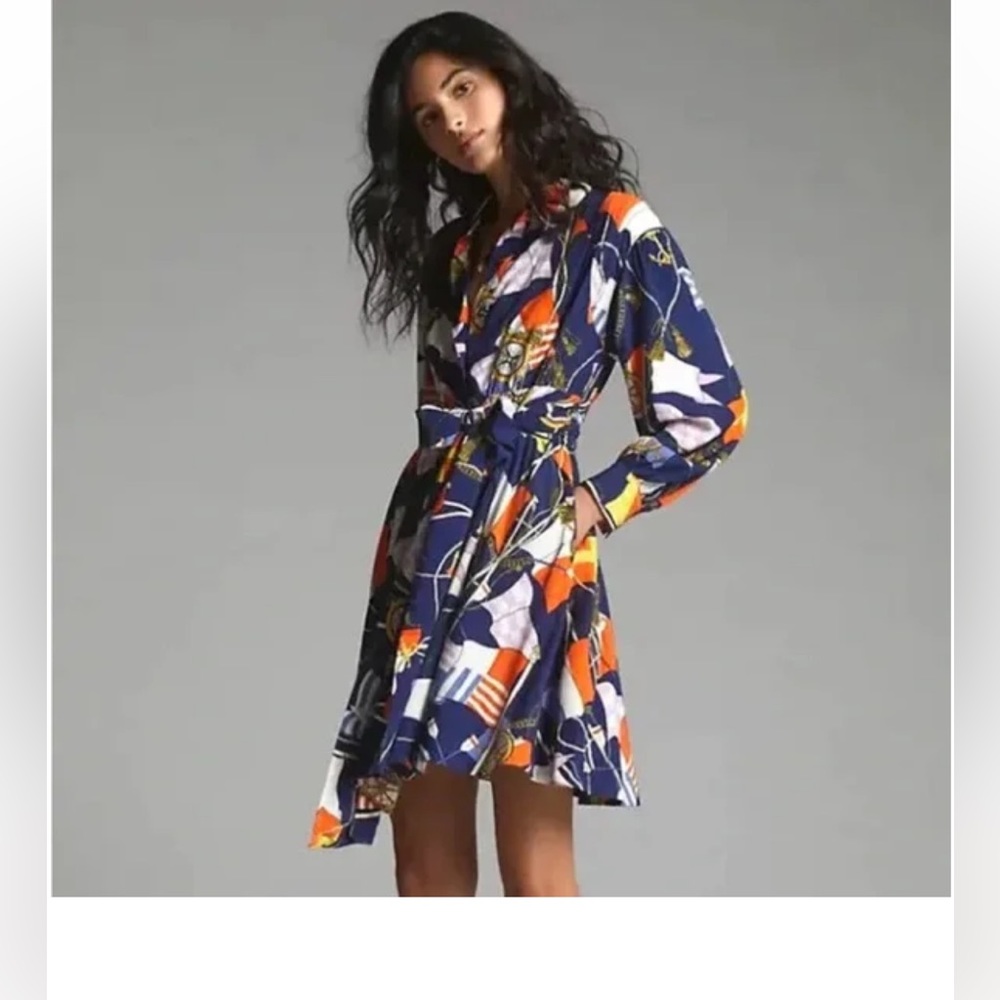 MAEVE ANTHROPOLOGIE NAVY MARIN DRESS